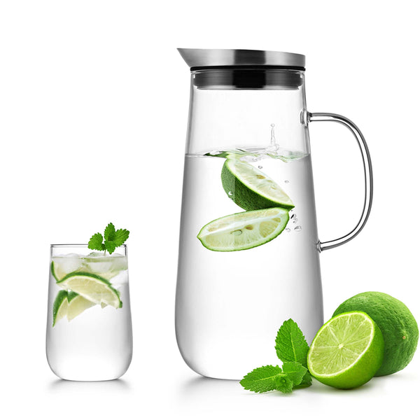 Set - Carafe en Verre Oval (x1) + Verres à Eau Pear (x4) - SAMADOYO